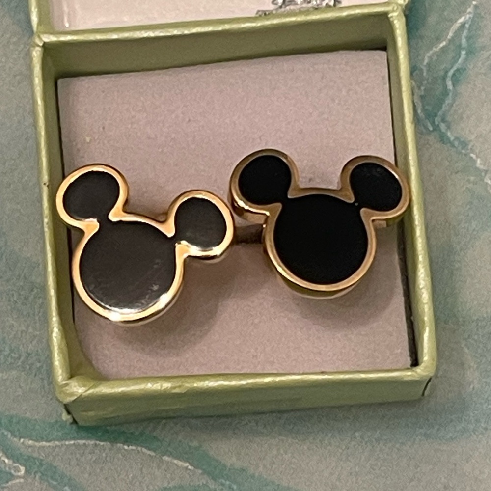 Mickey Mouse Black and Gold Cufflinks